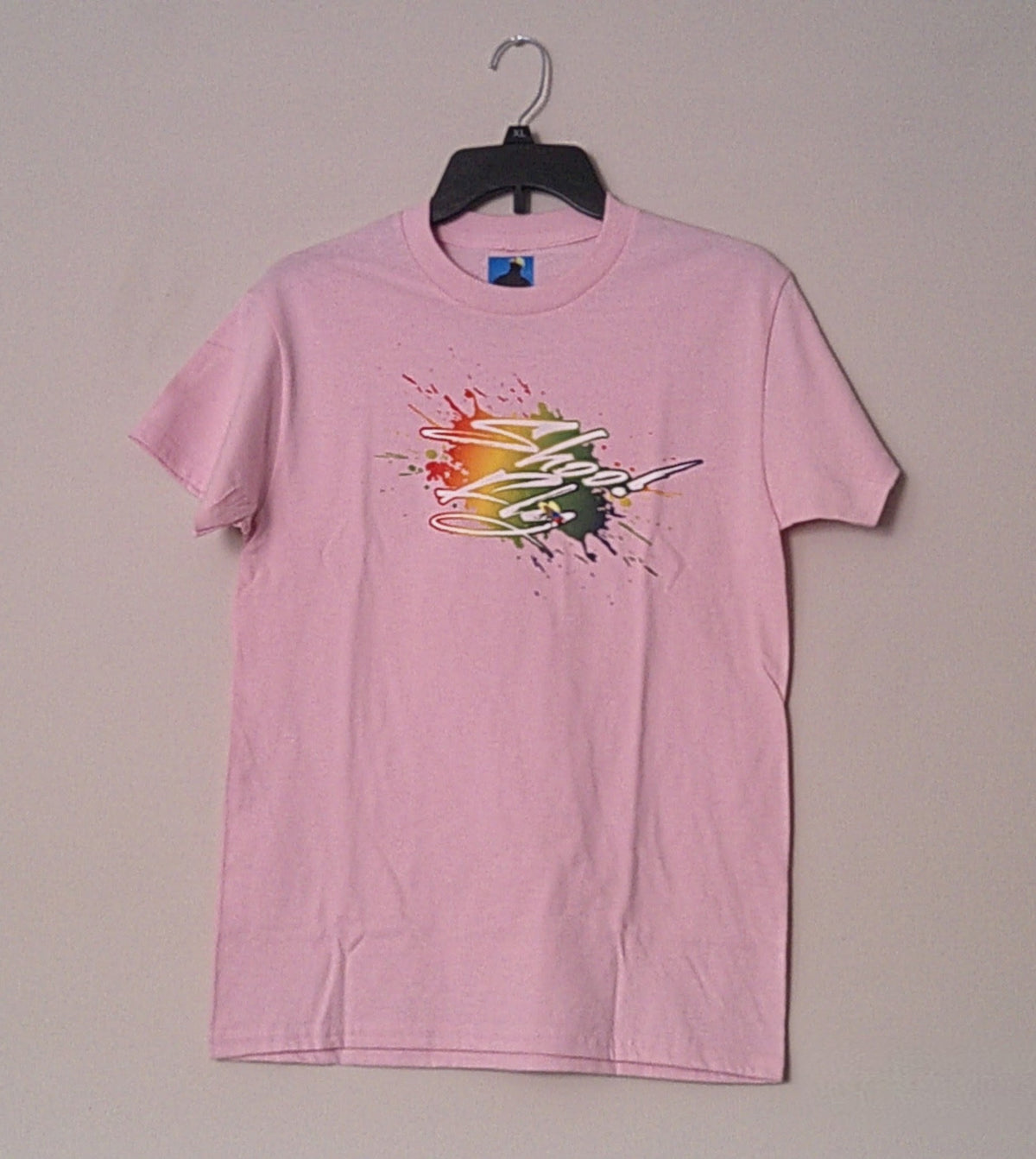 Pink Shoo! Fly logo Big center Front small logo Back Left